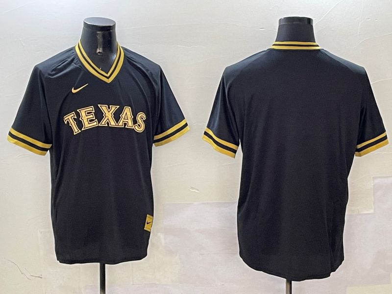 Men Texas Rangers Blank Black Gold Game 2025 Nike MLB Jersey style 1